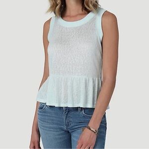 Women's Wrangler Mint Ruffle Tank size L new